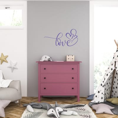 Muursticker - Love - 46,4 x 91,2 - Paars