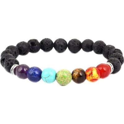 Armband - LAANCOO - 7 Chakra's - Natuursteen - Gemengd - 1 stuk geel