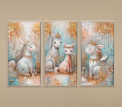 Canvas schilderij landschapsformaat handgeschilderd sprookjeswezens fantasy magisch – YS-Art Gallery – Magische wanddecoratie voor woonkamer – Schilderij voor kinderkamer en hal