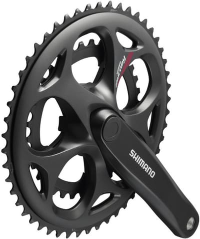 Crankstel 7/8 speed Shimano Tourney FC-A070 Compact 170/50-34T vierkante as - zwart