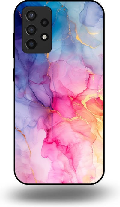 Smartphonica Telefoonhoesje geschikt voor Samsung Galaxy A72 met marmer opdruk - TPU backcover case marble design - Regenboog geschikt voor Samsung Galaxy A72