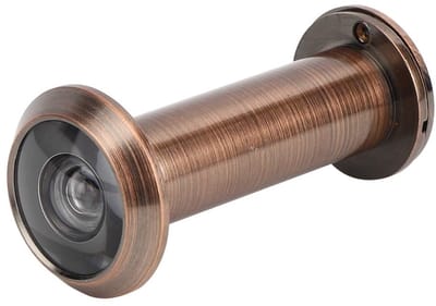 Dailygoods- Veiligheidsdeur Kijker 220 Graden Kijkhoek - Anti-diefstal - Geschikt voor 0,6-0,9 Inch Gatdiameter - Opbouwmontage - Lengte 6 cm - Rood Bronskleur - Deurviewer