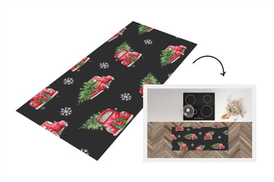 Keukenloper - Loper keuken - Kerstboom - Auto - Patronen - 120x50 cm - Keukenloper vinyl
