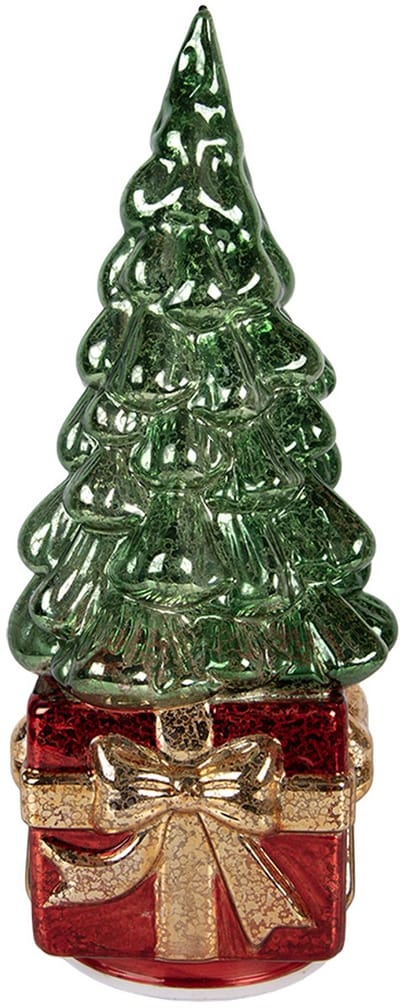 Clayre & Eef Kerstdecoratie met LED-verlichting Kerstboom 13x13x30 cm Groen Kunststof