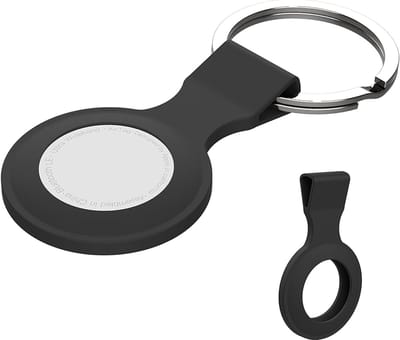 Ulanax® | Geschikt voor Airtag - Sleutelhanger - Hoesje - Siliconen - Zwart - 1 stuk