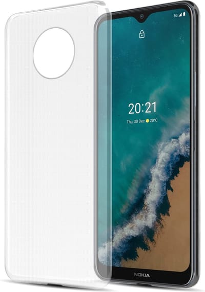 Cadorabo Hoesje geschikt voor Nokia G50 5G in VOLLEDIG TRANSPARANT - Beschermhoes gemaakt van flexibel TPU Silicone Case Cover