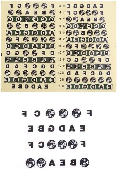 Guitar Fretboard Stickers voor Beginners - Leer Muziek Schalen met 12x9.5cm Oriëntatie Stickers voor Gitaarspel