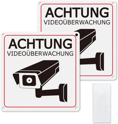 Aluminium Camerabewaking Bord 15x15 CM - Waterdicht Keurmerk voor CCTV Veiligheid Buiten