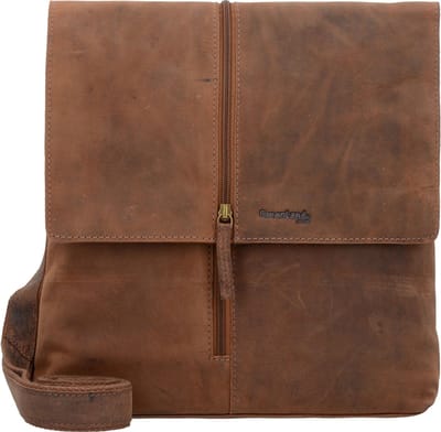 GreenLand Nature Leren Schoudertas Tabletzak Montenegro Crossbody Bag Brown Bruine