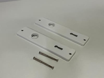 Langschild sleutelgat aluminium / wit 72mm