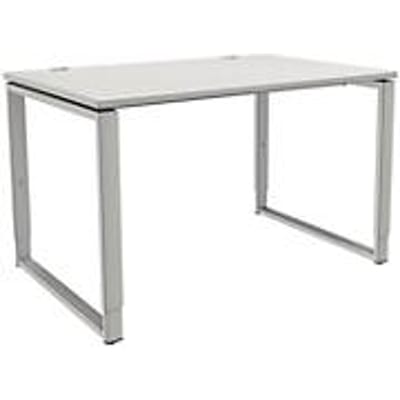 Schäfer Shop Genius bureau Modena Flex, in hoogte verstelbaar, rechthoekige vorm, beugelvoet, breedte 1200 mm, lichtgrijs