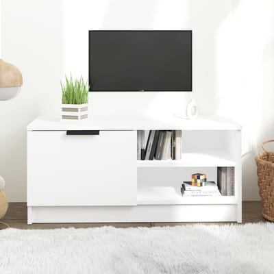 vidaXL - Tv-meubel - 80x35x36,5 - cm - bewerkt - hout - wit