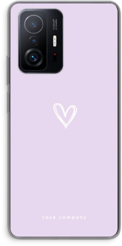 Case Company® - Hoesje geschikt voor Xiaomi 11T hoesje - Klein hartje paars - Soft Cover Telefoonhoesje - Bescherming aan alle Kanten en Schermrand