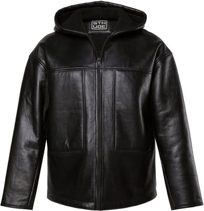 STHUGE - Heren - Leren jas lamsnappa leer teddy voering - Zwart - Maat 3XL