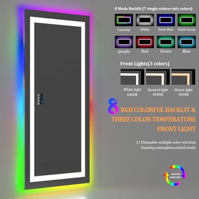 RGB Badkamerspiegel met Bluetooth en LED Verlichting - 120 x 60 cm