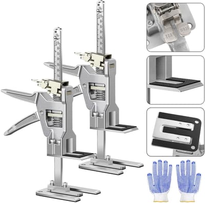 2 Stuks Labor Besparende Arm, 30 cm Volledig Metalen Hefgereedschap tot 200 kg, Wandtegel Locator voor Meubels, Deuren en Plankhouder, Nauwkeurige Controle voor Langzaam/Snel Laden