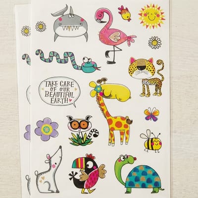 Plaktattoos Geef om de Aarde – 34 Tijdelijke Tattoos met Goudfolie