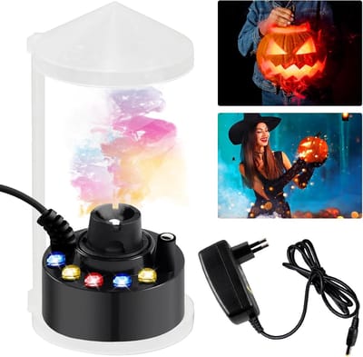 Ynkkvre - Ultrasone mistmaker - 12 LED ultrasone vernevelaar - afneembare spatbescherming - geschikt voor vijver, fontein en Halloween decoratie