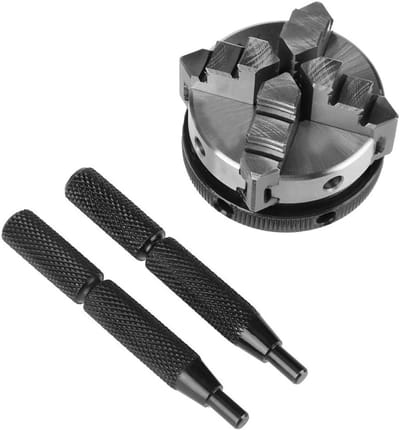Mini zelfcentrerende draaikop met M14 schroefdraad voor houtdraaimachines - 50mm draai-handle met 4 twist handvat voor precisie en gebruiksgemak