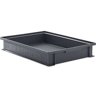 Stapelbak serie 14/6-2F, van PP, ESD-geleidend, inhoud 8 l, zwart