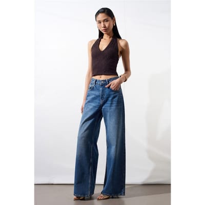 Dames Kant Halters Crop Blouse