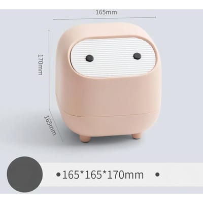 Prullenbak Kleine Papieren Mand Contrasterende Kleur Mini Schattig Dubbellaags Push-type Kleine Prullenbak Desktop Opbergtool Prullenbak 4L roze