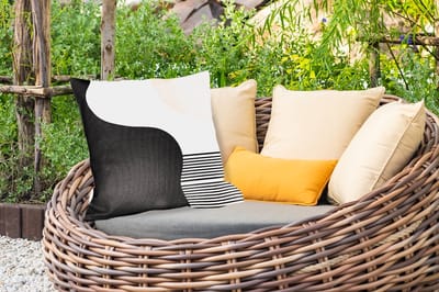 Sierkussen Buiten - Abstract - Japandi - Beige - Modern - 60x60 cm - Weerbestendig