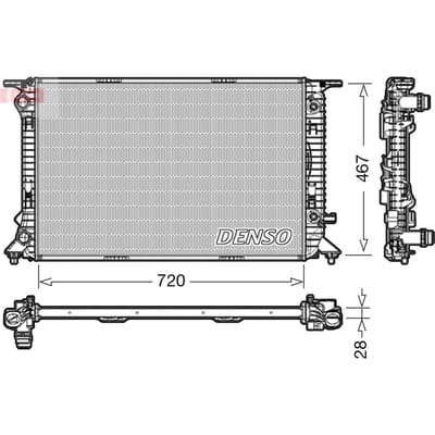Radiator, motorkoeling DENSO DRM02021