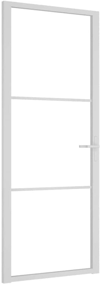 Binnendeur Glas - Glazen Deur Paneel - Ruimte Verdelen - Veiligheidsglas Ontwerp - 83x201.5cm - Wit