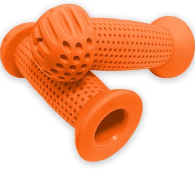 Kinderfietsgrepen - Fietsstuur Handvatten - Veilig Fietsen - Antislip Rubber Grip - 100 mm Lengte - Oranje