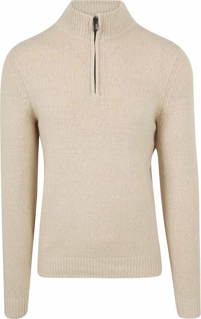 Suitable Half Zip Pullover Boiled Wool Ecru - Maat XXL - Heren - Quarter zip - Schipperstrui met rits - Volwassen mannen