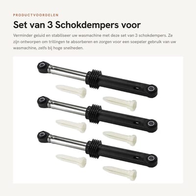 Dailygoods- Schokdemper - 3 Stuks - Compatibel met LG 4901ER2003A - Vermindert Geluid - Voorkomt Instabiliteit - Soepel Lopen - Wasmachine Demper