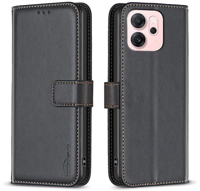 BINFEN Hoesje - Geschikt voor OPPO Reno14 F / FS Hoesje - BINFEN Color Book Case - Zwart