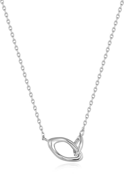 Ania Haie AH N044-01H Making Waves Dames Ketting - Collier - Sieraad - Ketting met hanger - Fantasie - Zilver - 925 Zilver - Anker - 16 mm breed