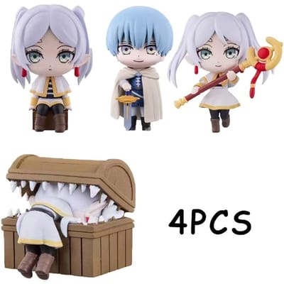 Frières: Au-delà de la fin du voyage 10cm Figurines Anime Frieren Himmel Figurine d'Action Ensemble Cadeau Garçons Figurine Poupée Jouets Durable gray