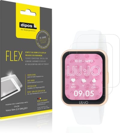 dipos – 2x Beschermfolie geschikt voor Liu Jo Voice Slim 2.0 SWLJ201 | 3D Full Cover Screenprotector | 100% Passend