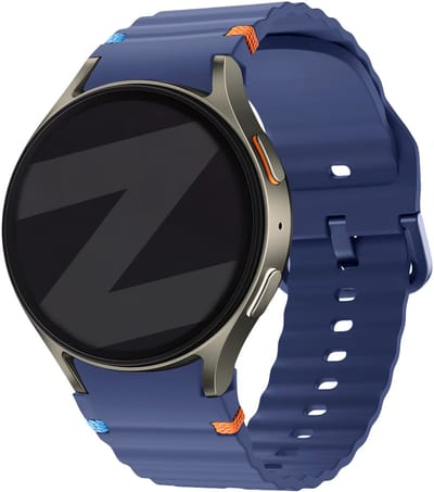 Bandz Siliconen Wave bandje 'Easy fit' - Geschikt voor Samsung Galaxy Watch 7 (40 & 44mm) / Galaxy Watch 6 Classic (43 & 47mm) / Galaxy Watch 5 (Pro) / Galaxy Watch 4 (Classic) / Galaxy Watch FE (donkerblauw)