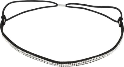 Haarsoires Haarband Glitter 0,6cm - Strass Steentjes - Zwart Zilver