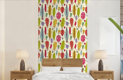 Behang - Fotobehang Patroon - Veren - Kleuren - Jongens - Kinderen - Kids - Kind - Breedte 120 cm x hoogte 240 cm