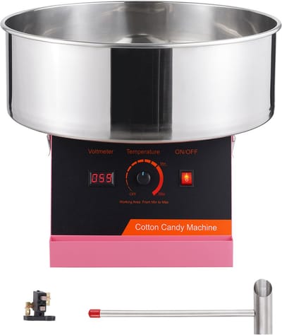 Elektrische Suikerspinmachine – 1000 W – Roestvrijstalen Kom – Inclusief Suikerlepel – Ideaal voor Thuis, Kinderfeestjes en Familiefeesten – Roze
