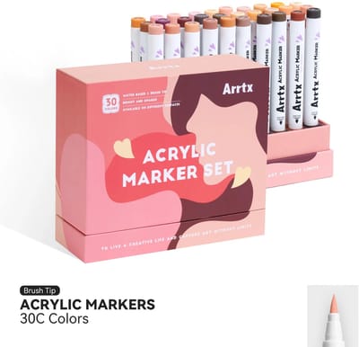 Arrtx - Acrylmarkers - 30C - Paint Brush Tip Markers - 30 Skin Tone kleuren