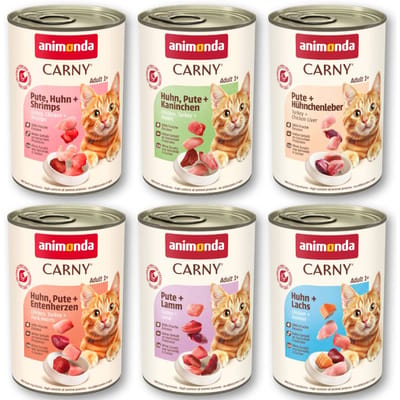 12 x 400 g Mix Gevogelte (6 soorten - zonder Rund) Adult Animonda Carny Adult Kattenvoer