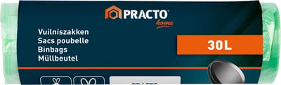 Practo Home - 125 Vuilniszakken - 30L - met trekband