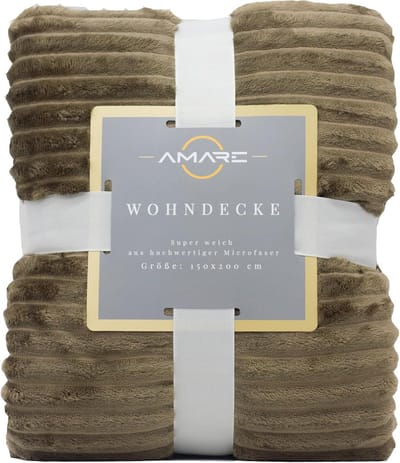Zachte Warme Knuffeldeken 150 x 200 cm | Pluizige Woondeken voor Bank en Bed | Öko-Tex Gecertificeerd