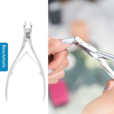 BeautyTools Professionele Nagelknipper -  Kopknipper / Dwarssnittang voor Teennagels, Handnagels en Nagelhoeken - Pedicure / Manicure tang - Gebogen Snijvlak 12 mm - INOX (NN-0126)