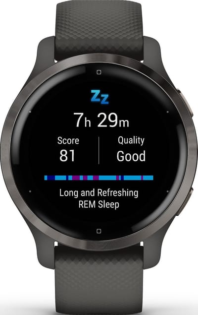 Garmin Venu 2s - Smartwatch voor heren met Stappenteller - 10 dagen batterij - 40 mm - Grey/Gunmetal