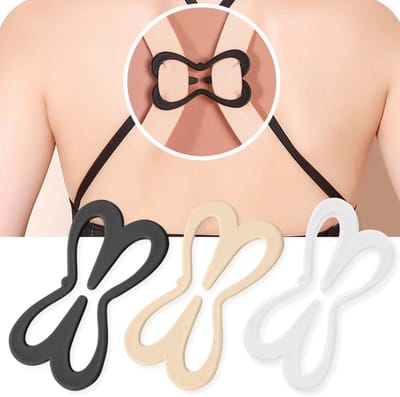 Actie4you® - BH Clips – BH clip achterkant - BH bandjes - BH accessoires - BH verlengstuk - BH haakjes - 3 stuks – Zwart Wit Beige