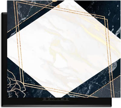 KitchenArt - Glamour Marble - Inductie Beschermer - 65x52 cm - Kookplaat Beschermer - Luxe Afdekplaat Inductieplaat - Anti-slip & Oprolbaar - Beschermmat Inductiekookplaat