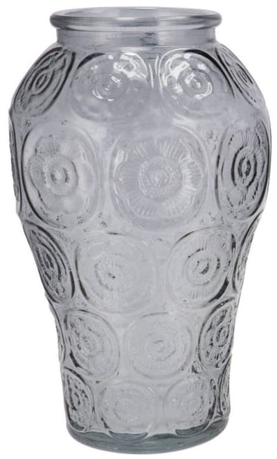 DK Design Bloemenvaas Circle - boeket vaas - glas - lichtgrijs - 15 x 25 cm