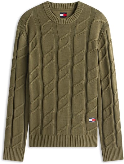Tommy Jeans Trui Tjm Reg Chunky Cable Knt Swt Ext Dm0dm22355 Gy1 Mannen Maat - S